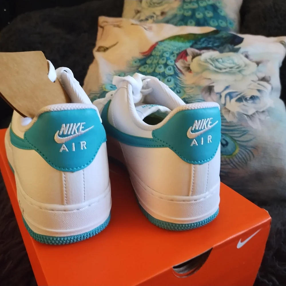 White and Teal Sneakers - Picture 2 of 8
